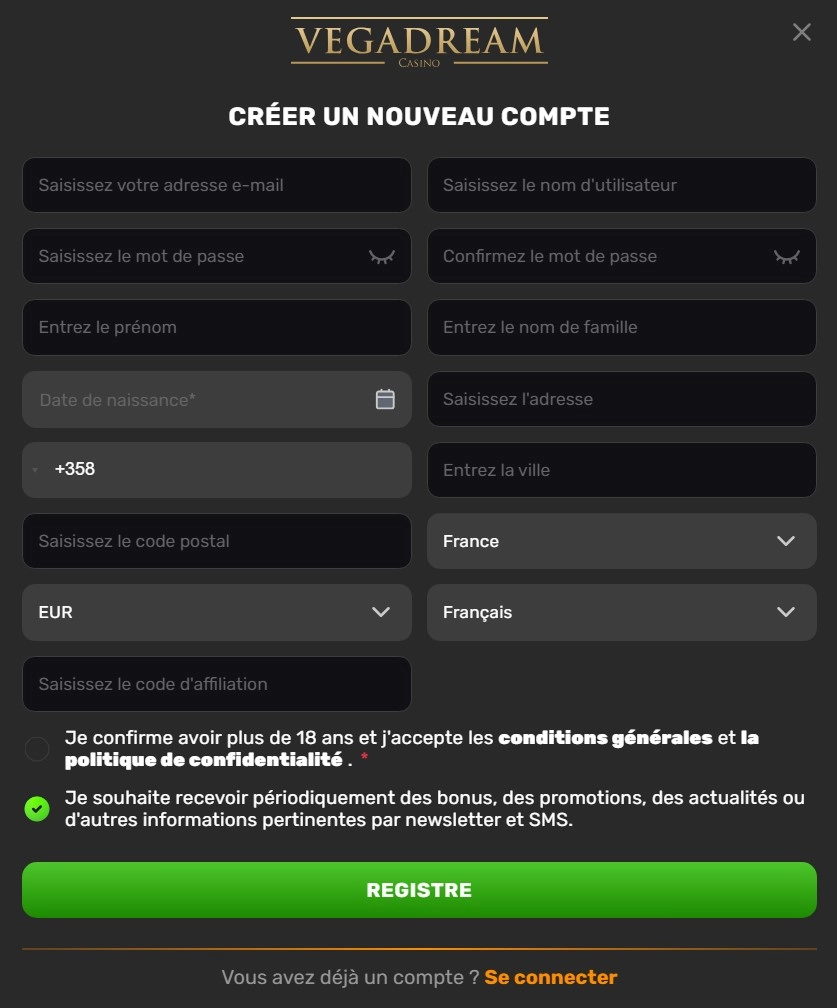 Procédez à l’inscription